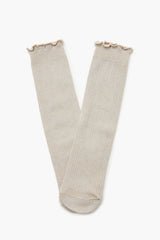 Ribbed Lettuce-Edge Crew Socks