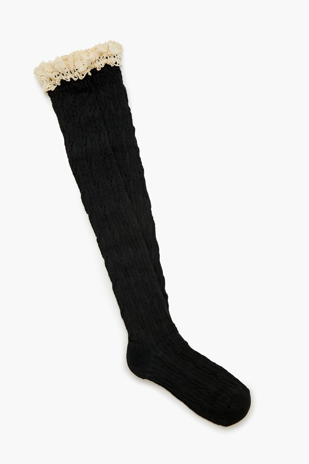 Crochet Lace Thigh-High Socks