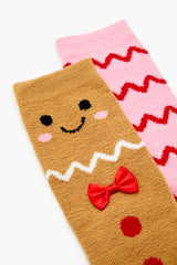 Gingerbread Man Crew Socks Set - 2 pack