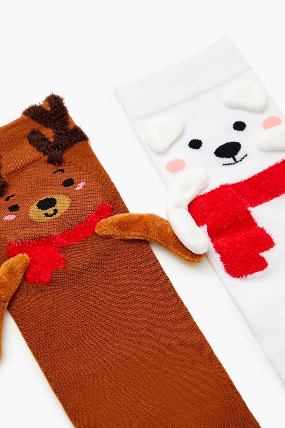 Polar Bear & Reindeer Crew Socks Set - 2 pack