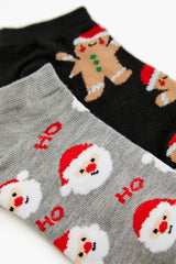 Gingerbread Man & Santa Ankle Socks Set - 2 pack
