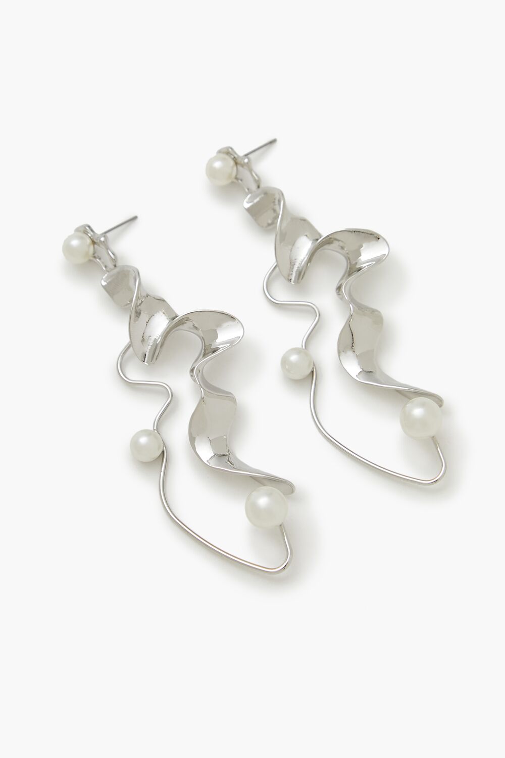 Faux Pearl Abstract Drop Earrings