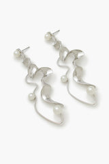 Faux Pearl Abstract Drop Earrings