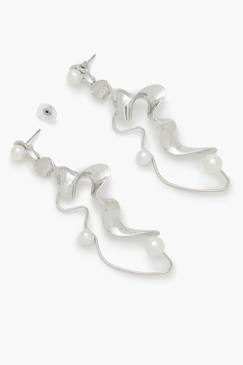 Faux Pearl Abstract Drop Earrings