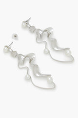 Faux Pearl Abstract Drop Earrings