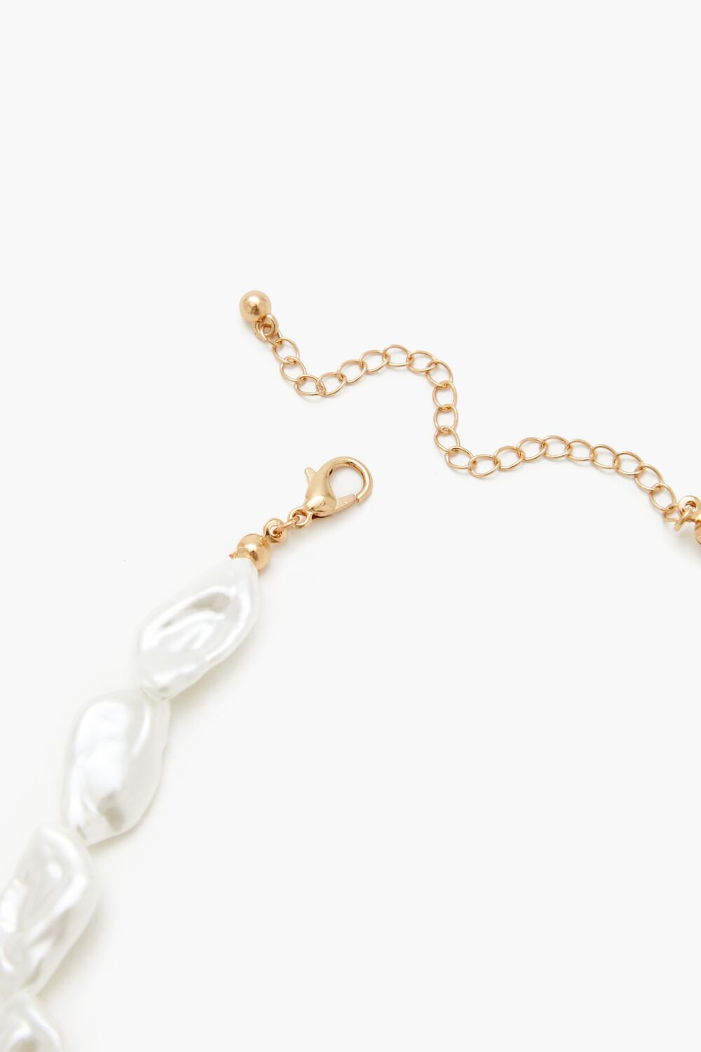 Faux Pearl Heart Charm Necklace