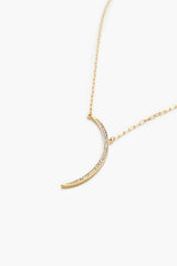 Rhinestone Crescent Moon Necklace