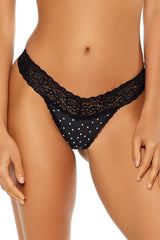 Lace-Trim Polka Dot Thong Panties