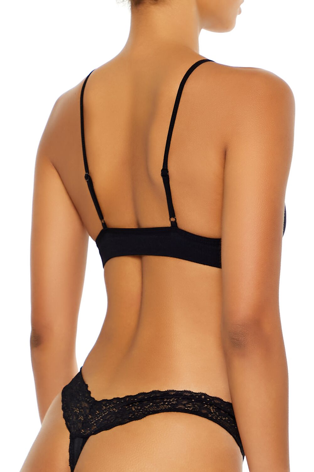 Lace-Trim Polka Dot Thong Panties