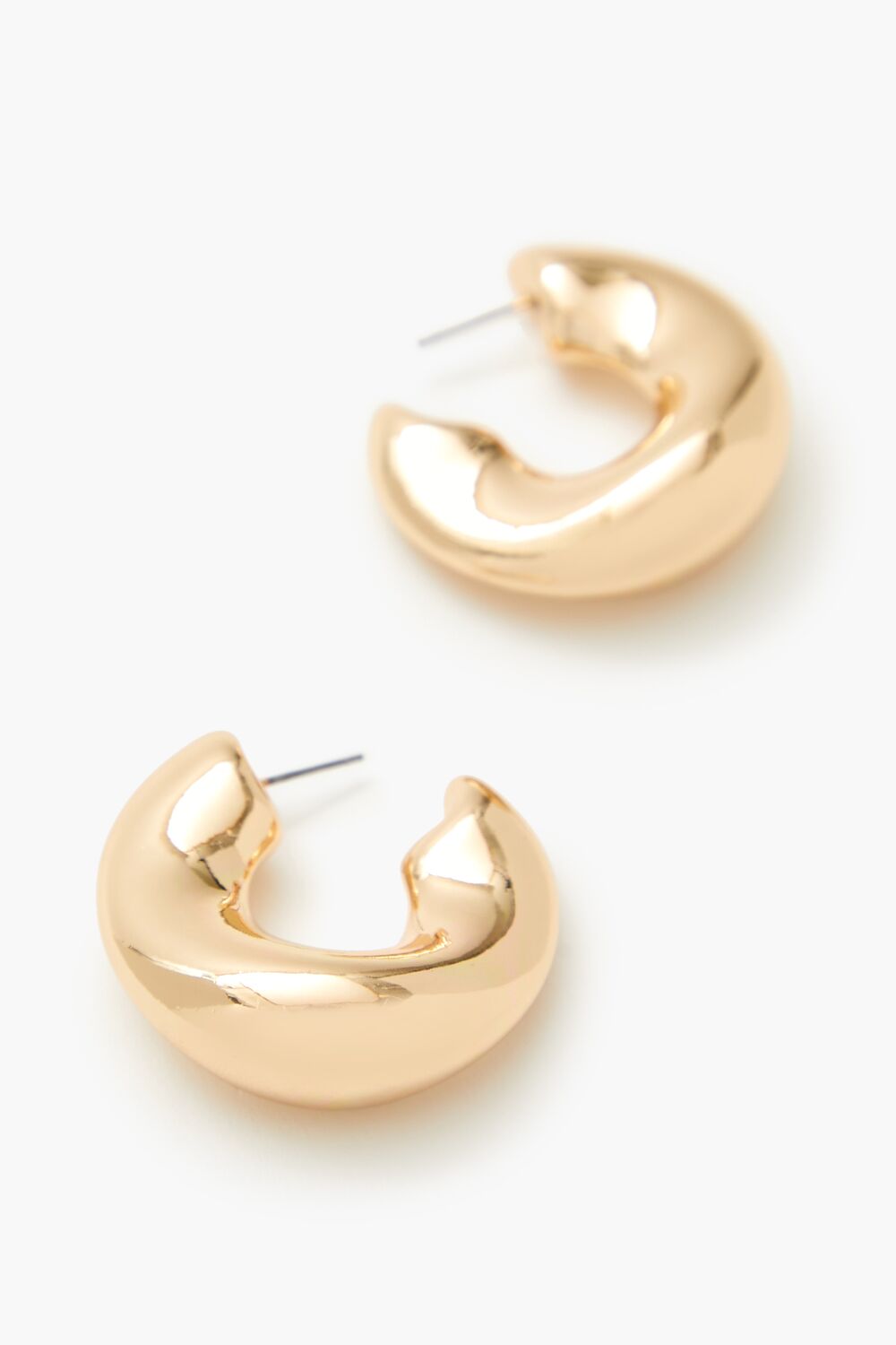 Thick Smooth Hoop Earrings