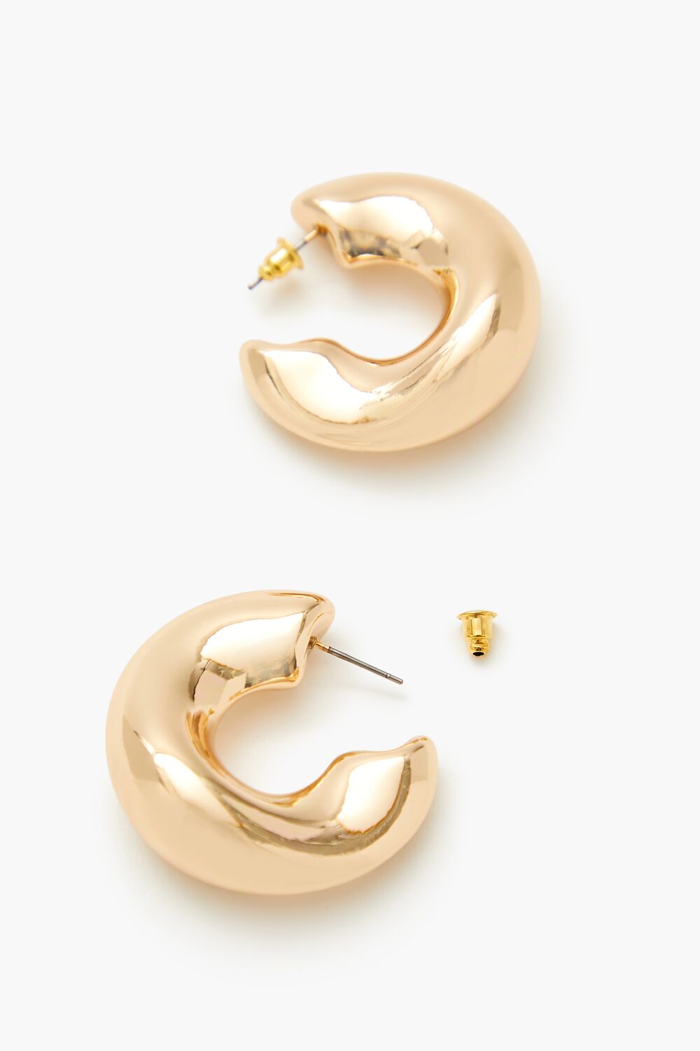 Thick Smooth Hoop Earrings