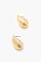 Etched Teardrop Drop Earrings