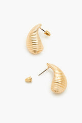 Etched Teardrop Drop Earrings