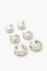 Thick Huggie Hoop Earring Set