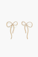 Rhinestone Bow Drop Earrings