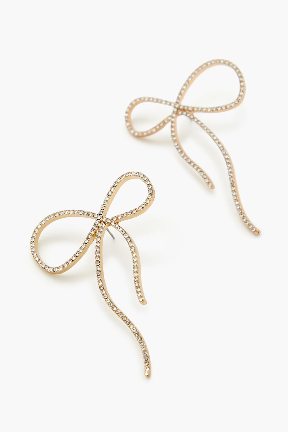 Rhinestone Bow Drop Earrings