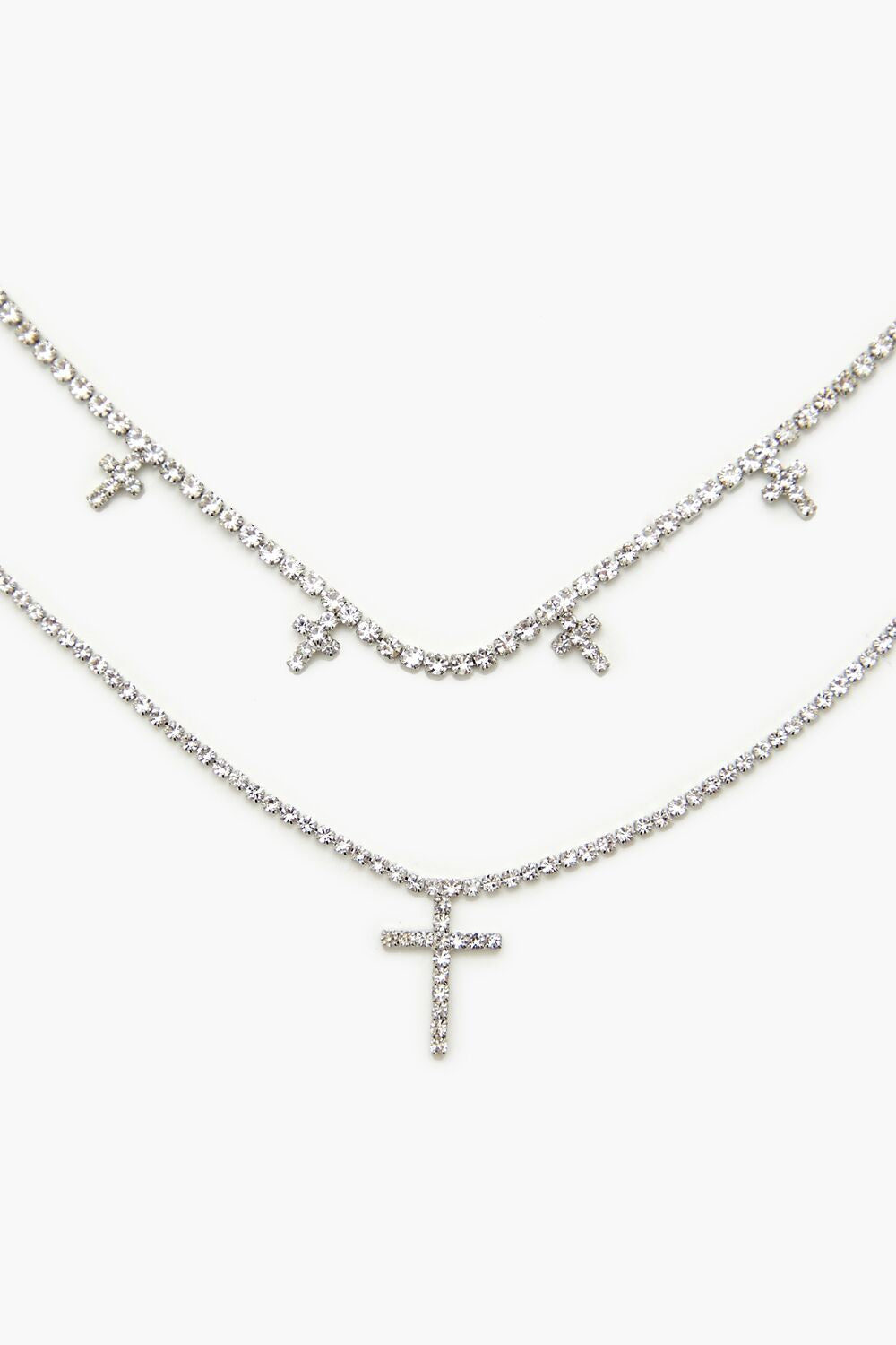 Rhinestone Cross Charm Necklace
