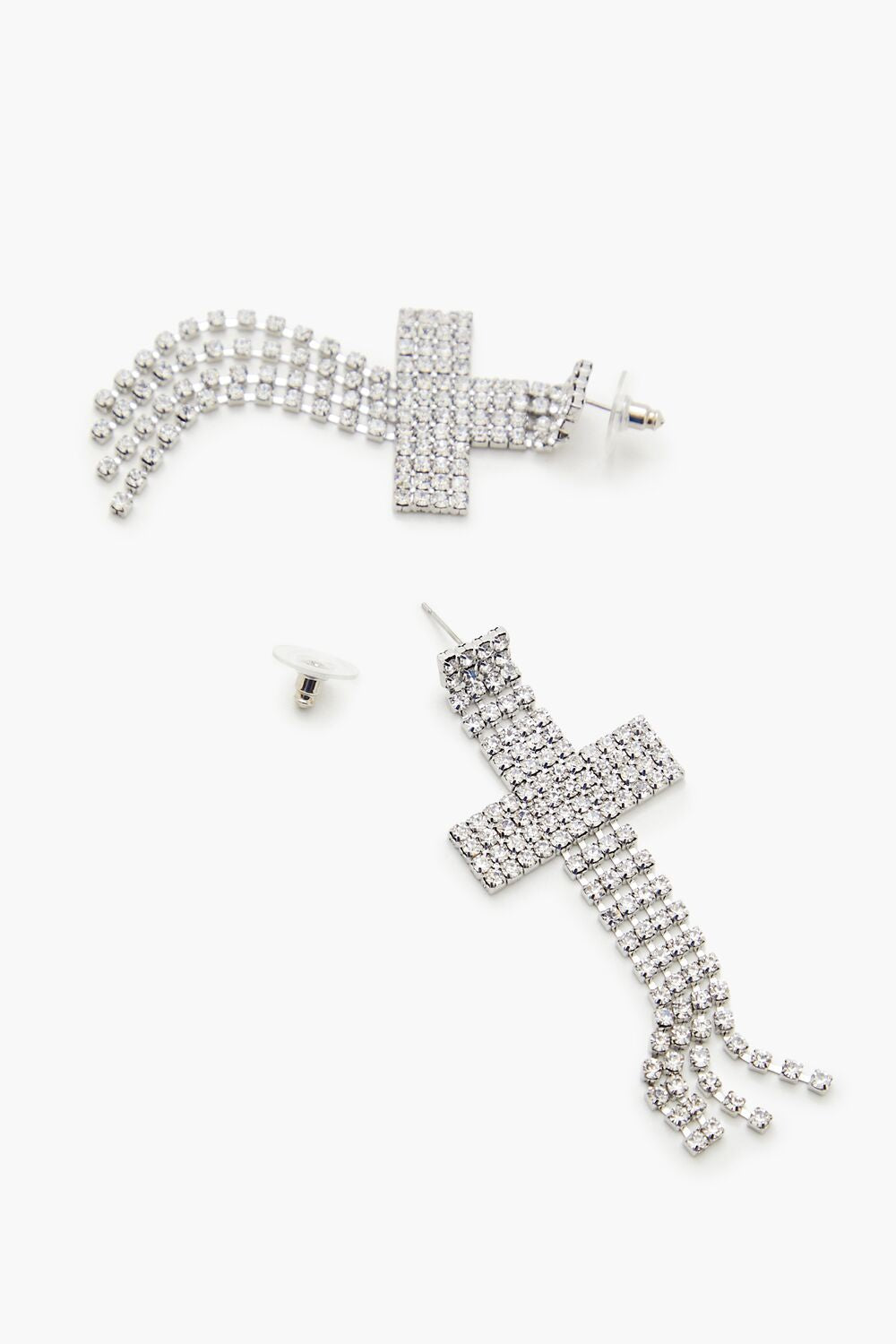 Rhinestone Cross Drop Earrings