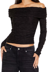 Textured Off-the-Shoulder Top