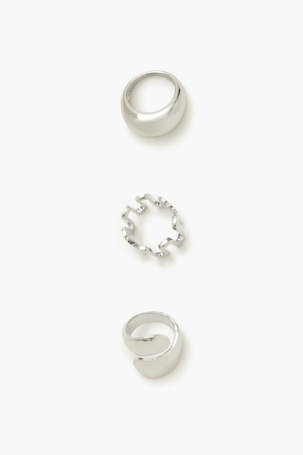 Thick Geo Cocktail Ring Set
