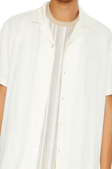 Cuban-Collar Short-Sleeve Shirt