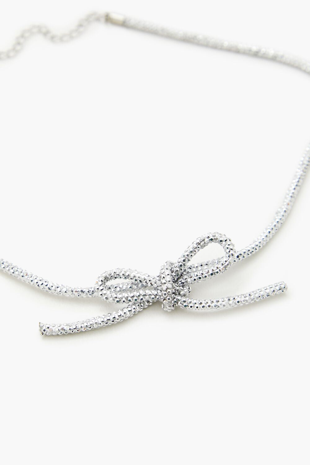Rhinestone Bow Choker Necklace