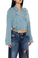 Double-Breasted Cropped Trench Coat