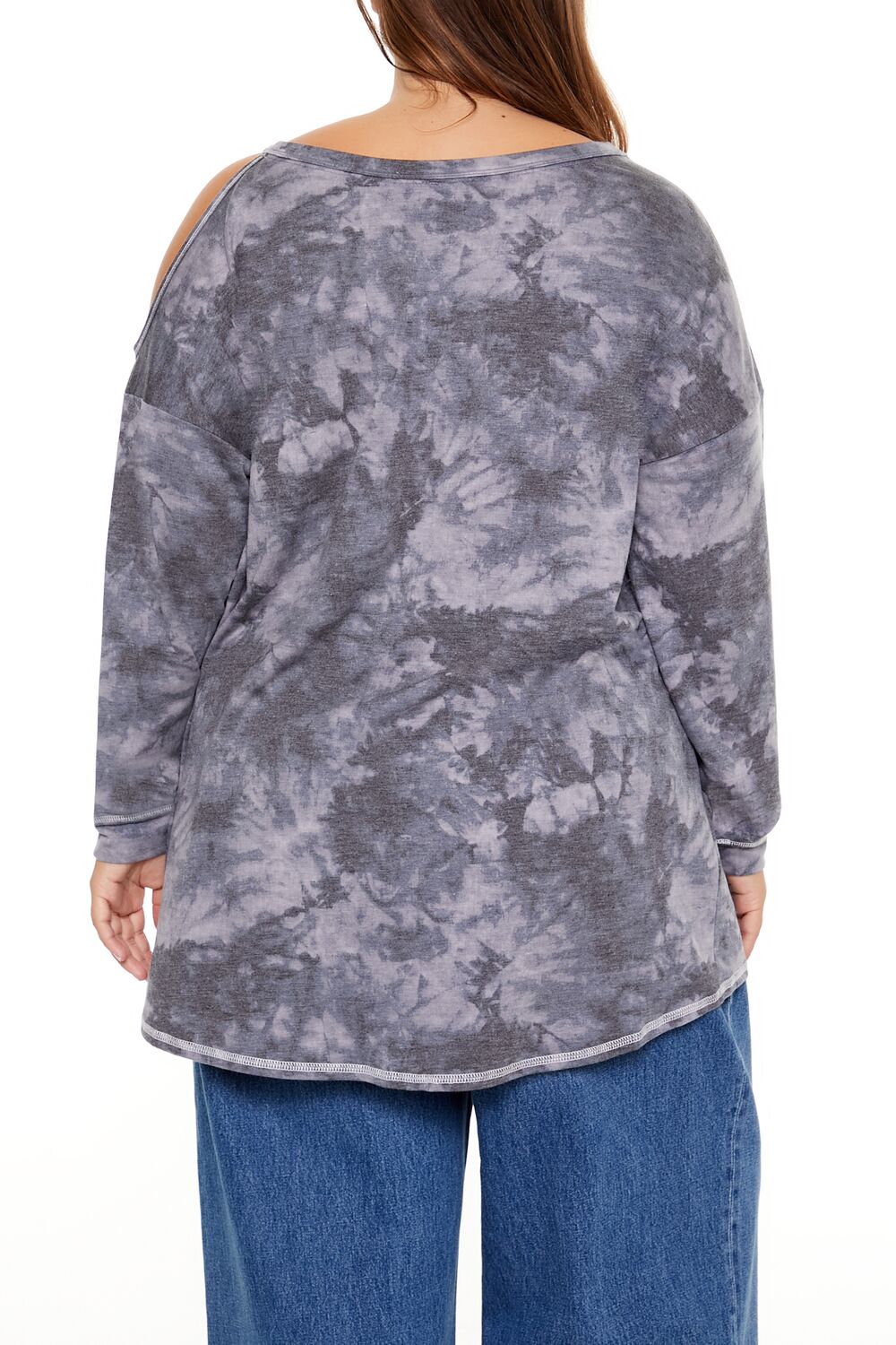 Plus Size Tie-Dye Cutout Oversized Top