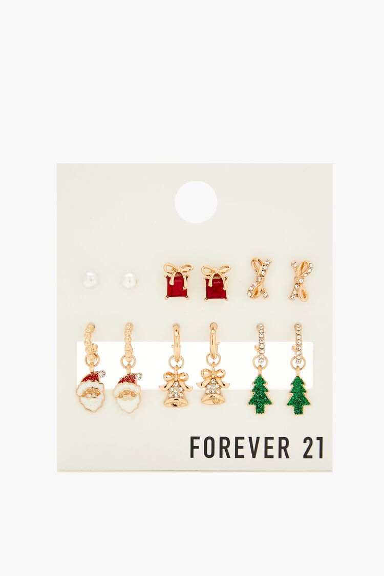 Christmas Stud & Hoop Earring Set