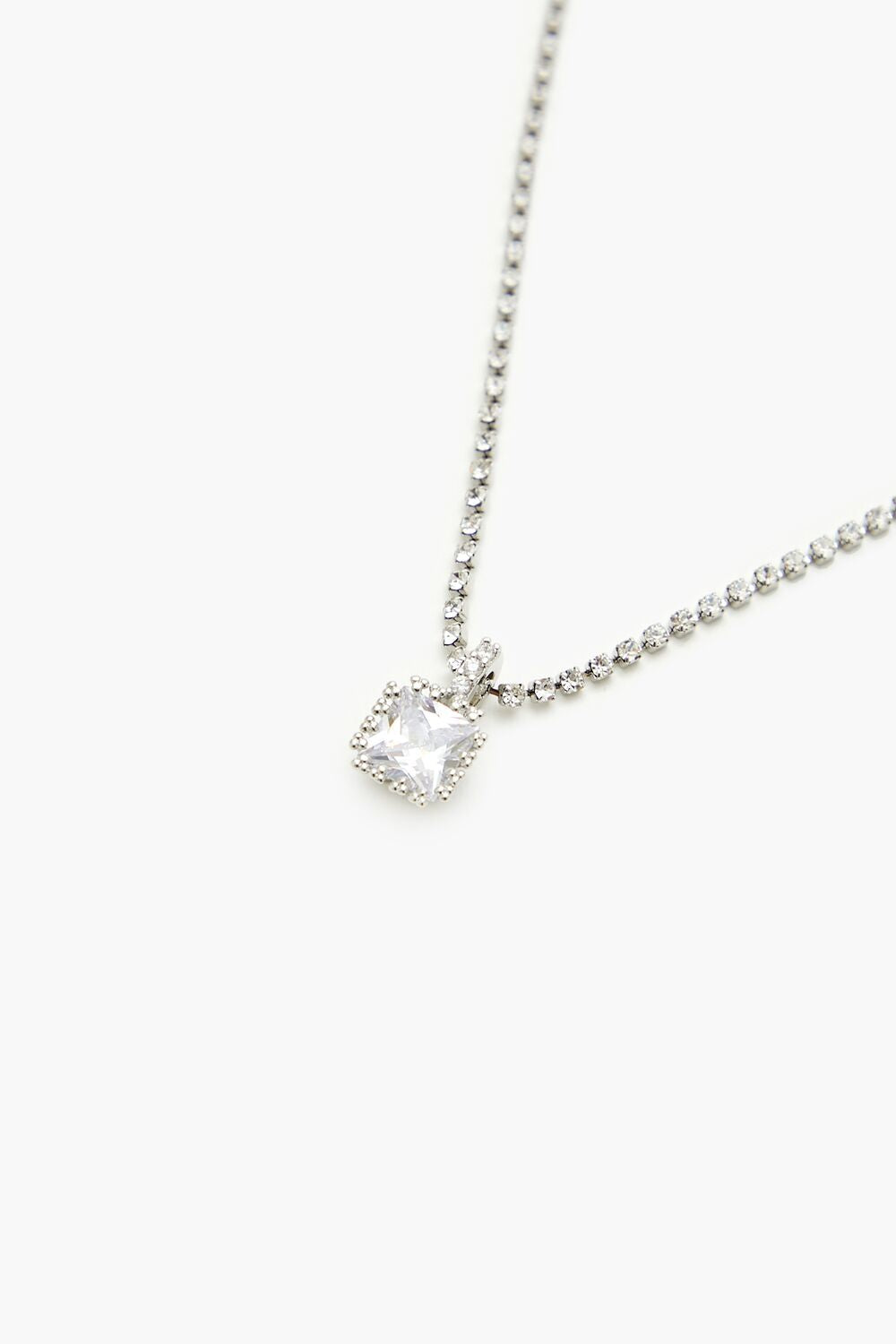CZ Pendant Box Chain Necklace