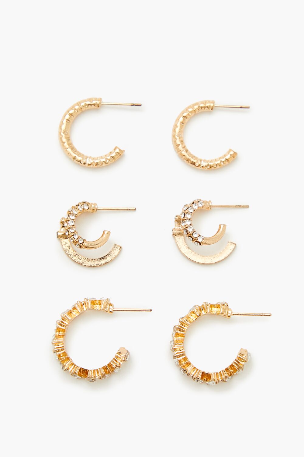 Rhinestone Hoop Earring Set