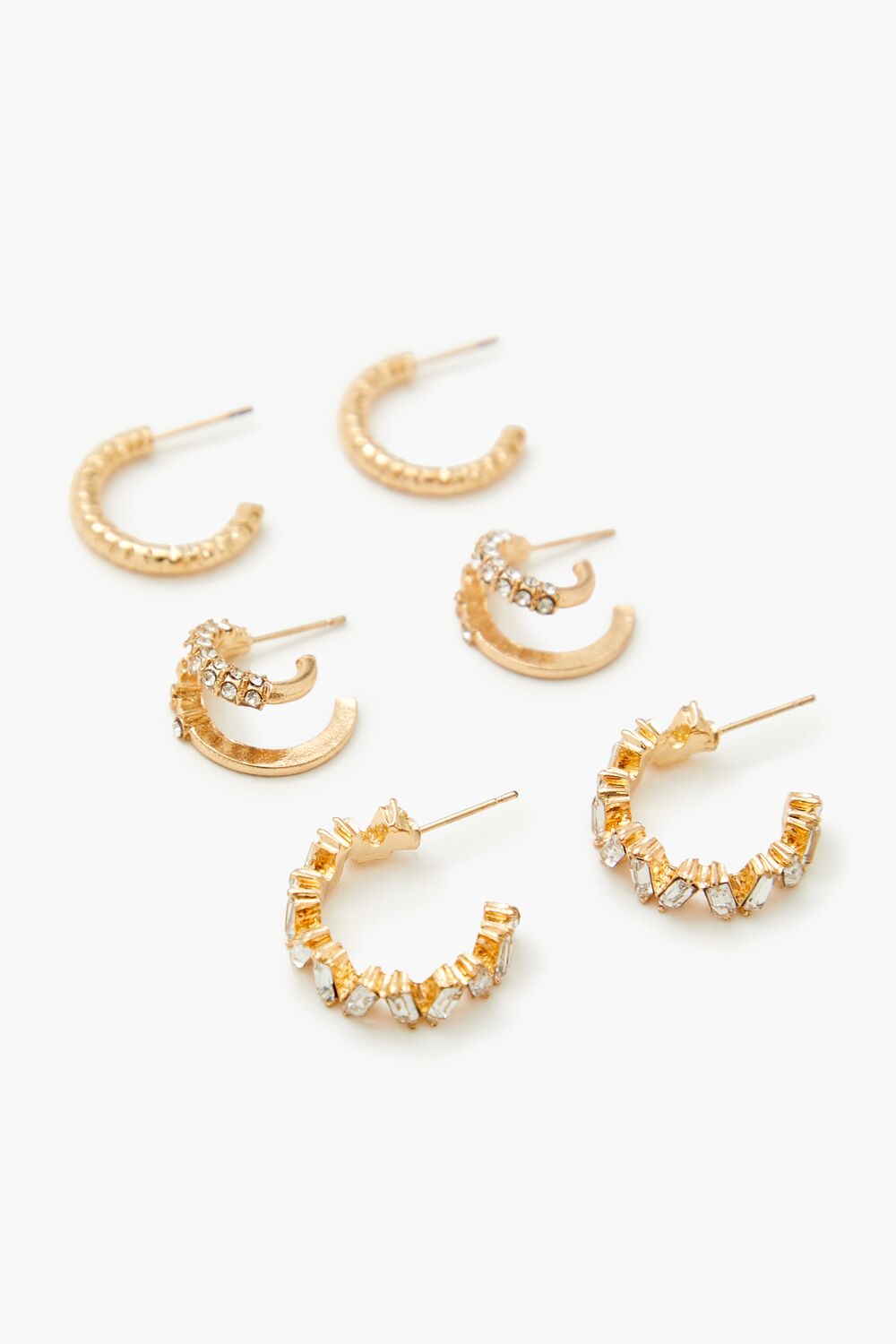 Rhinestone Hoop Earring Set