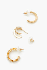 Rhinestone Hoop Earring Set