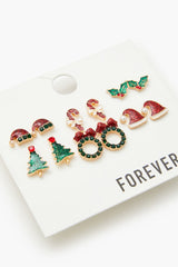 Christmas Enamel Stud Earring Set