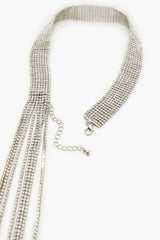 Rhinestone Fringe Choker Necklace