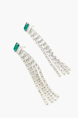 Faux Gem Fringe Drop Earrings