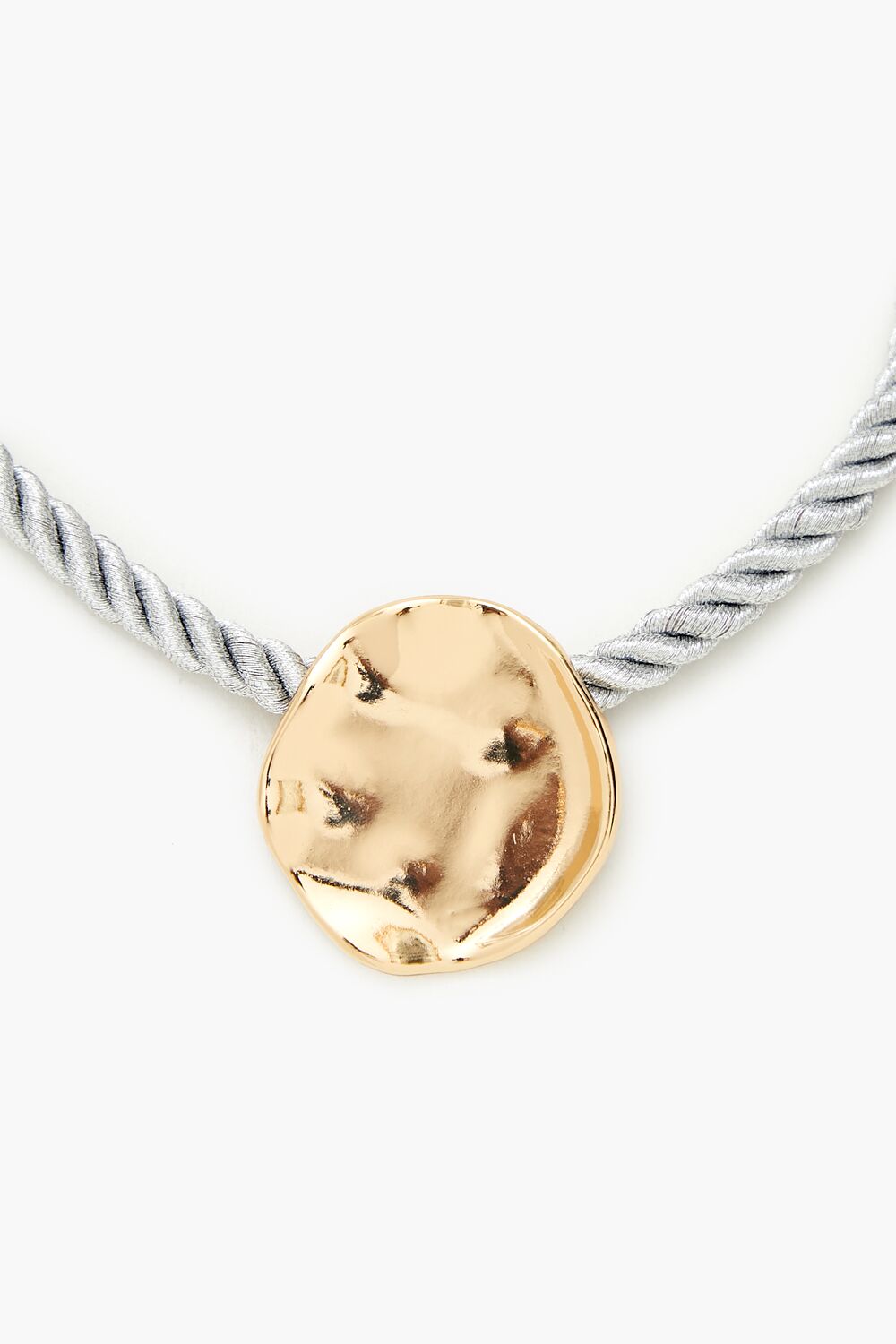 Hammered Pendant Rope Necklace