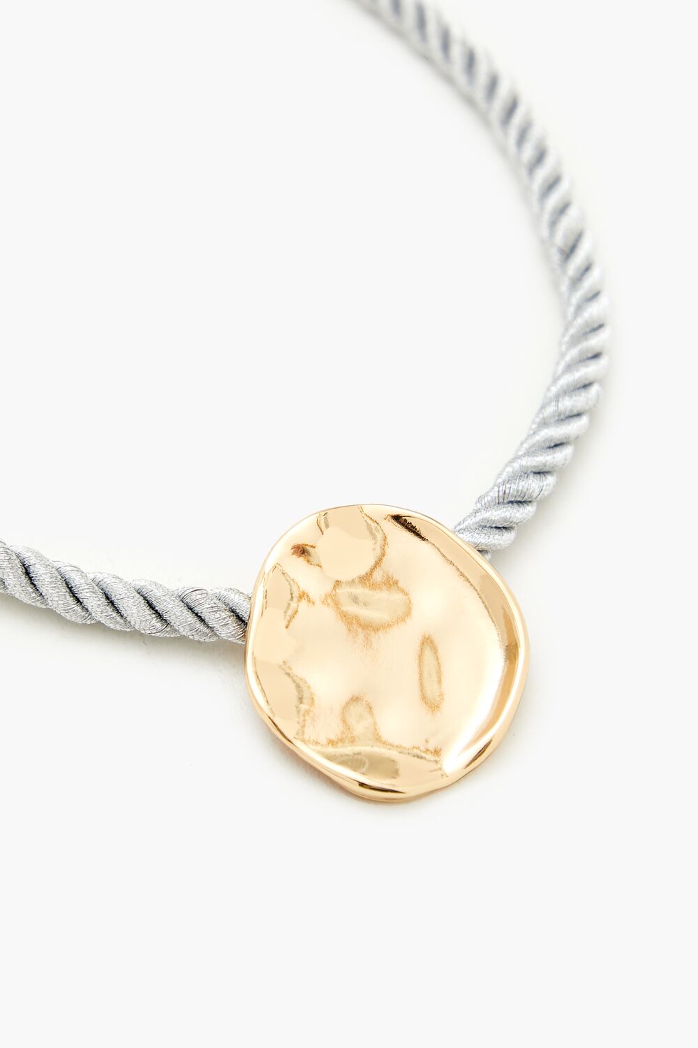 Hammered Pendant Rope Necklace
