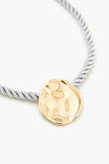 Hammered Pendant Rope Necklace