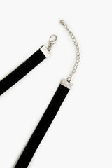 Velvet Faux Stone Cross Necklace