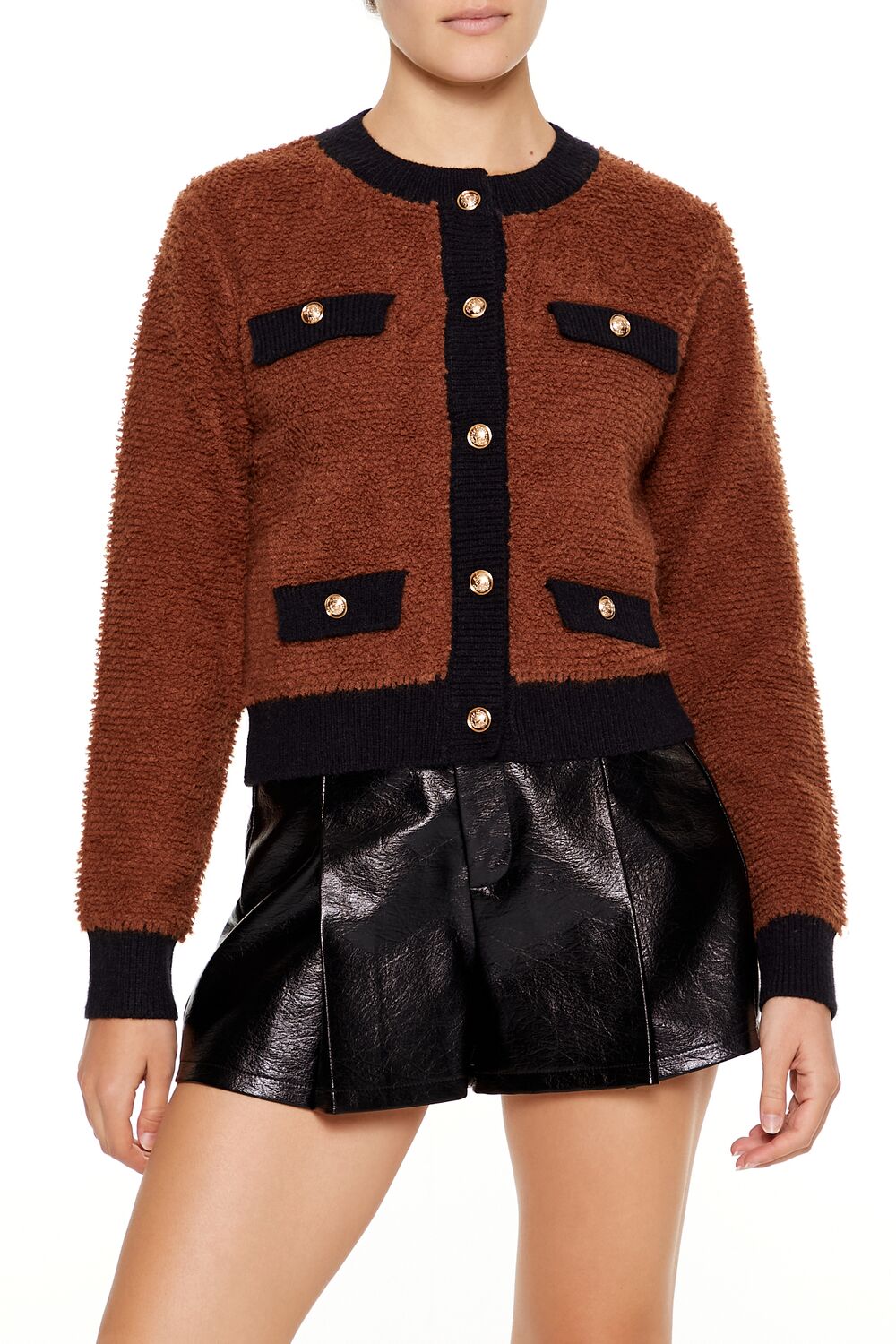 Two-Tone Cardigan Sweater