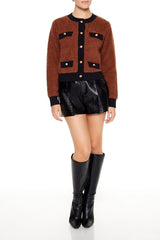 Two-Tone Cardigan Sweater
