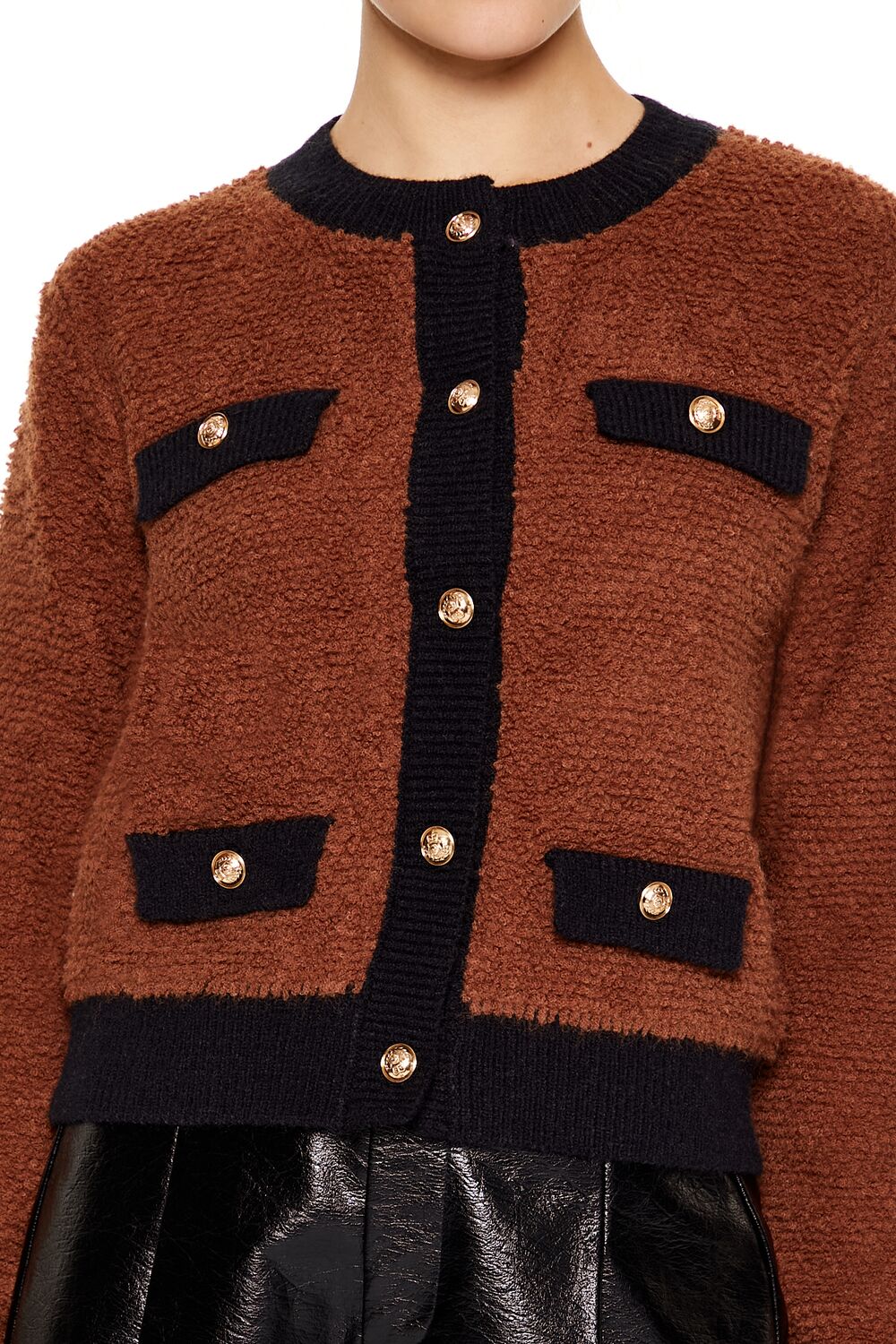 Two-Tone Cardigan Sweater