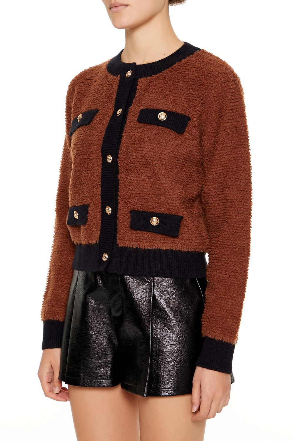 Two-Tone Cardigan Sweater