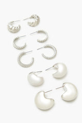 Twisted & Etched Hoop Earring Set