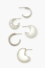 Twisted & Etched Hoop Earring Set