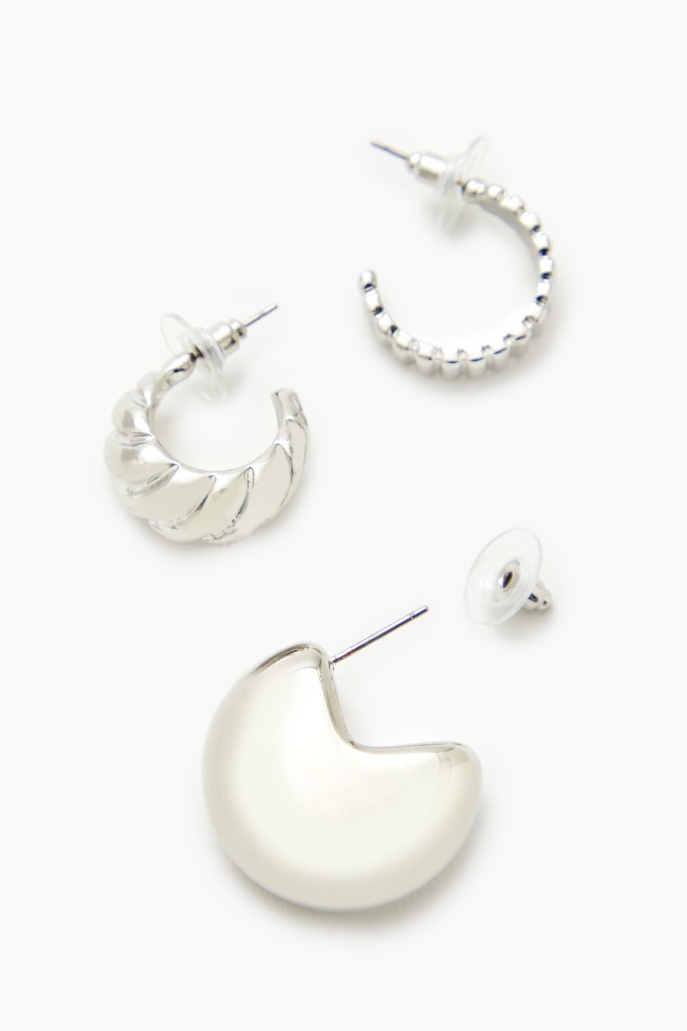 Twisted & Etched Hoop Earring Set