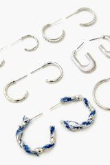 Twisted String Hoop Earring Set
