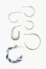 Twisted String Hoop Earring Set