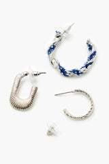 Twisted String Hoop Earring Set